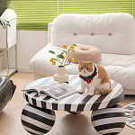 Дизайнерский журнальный стол круглый в чёрно-белую полоску Mypel варинант исполнения - 3 | Loft Concept в Орле