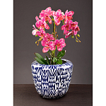 Кашпо с орнаментом в сочетании белого и синего цвета Artistic Flowerpot варинант исполнения - 4 | Loft Concept в Орле