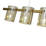 Подвесной светильник светодиодный с 5-ю цилиндрическими плафонами коньячного цвета из стекла и стали Andrea Сhandelier Сognac варинант исполнения - 2 | Loft Concept в Орле