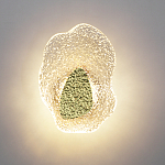 Бра с рельефным волнообразным стеклянным плафоном и вставкой из мрамора Liquid Stone варинант исполнения - 3 | Loft Concept в Орле