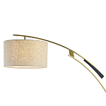 Торшер с изогнутой черной металлической ножкой и цилиндрическим абажуром из ткани Arched Metal Base  варинант исполнения - 2 | Loft Concept в Орле