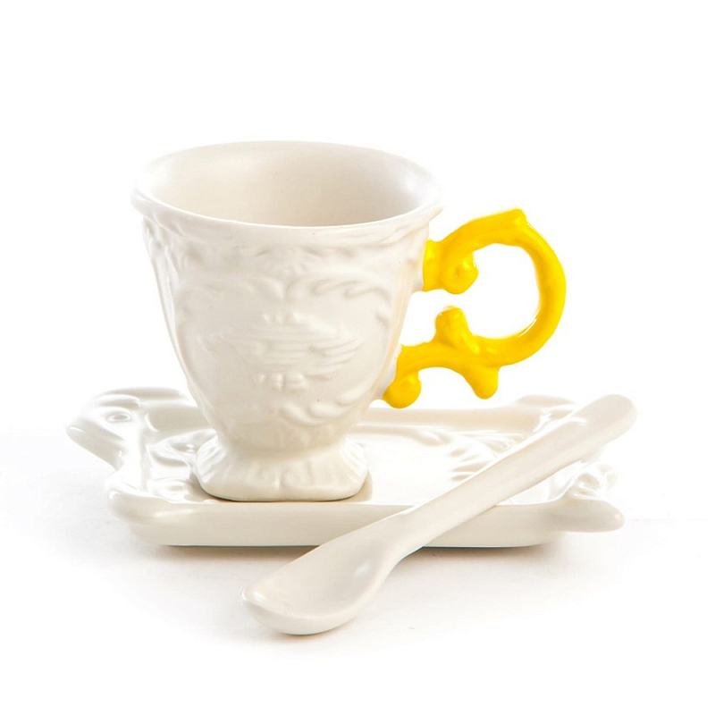Кофейная пара Seletti I-Coffee Yellow Белый Желтый в Орле | Loft Concept 