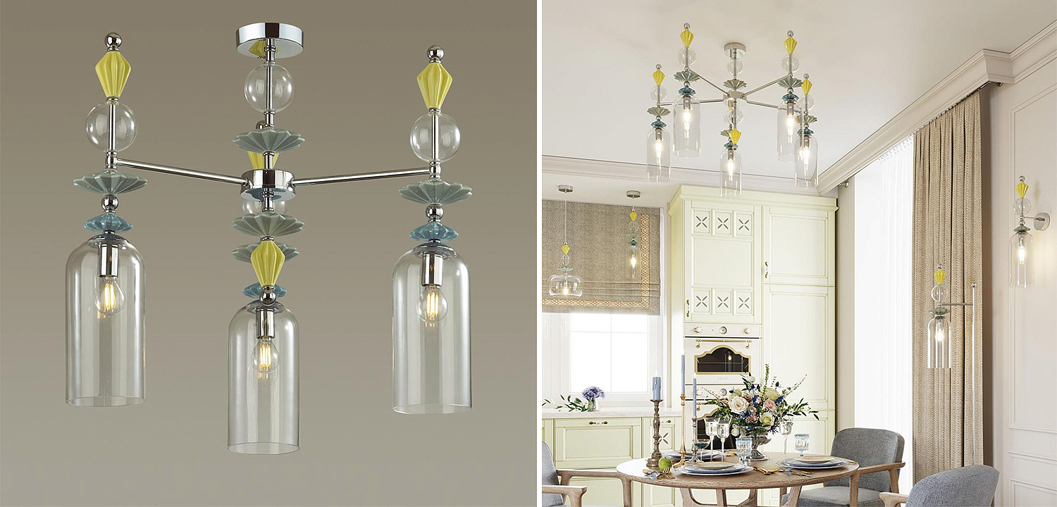 Люстра Iris Glass Chandelier candy 3 chrome Люстра Iris Glass Chandelier candy 3 chrome - Loft-Concept в Орле