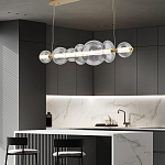 Подвесной светильник линейный с прозрачными стеклянными шарами разного диаметра Eurofase варинант исполнения - 16 | Loft Concept в Орле