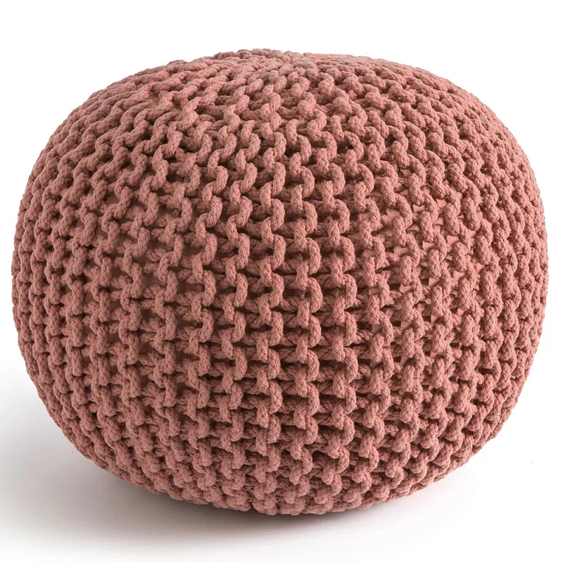 Круглый вязаный пуф Pink Knitted Ball Pouf Розовый Круглый вязаный пуф Pink Knitted Ball Pouf Розовый в Орле | Loft Concept