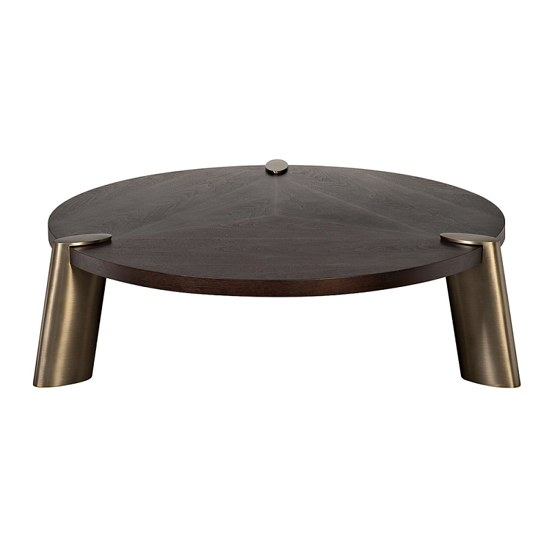 Стол журнальный низкий Dominant темный орех Коричневый Золотой в Орле | Loft Concept 