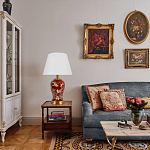 Настольная лампа бордовая с изображением птиц Slip Away варинант исполнения - 5 | Loft Concept в Орле