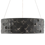 Люстра в форме цилиндра с чёрным фактурным абажуром Round Necklines варинант исполнения - 3 | Loft Concept в Орле