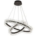 Люстра два кольца с хрустальным декором Rowan Crystal Ring Horizontal Black Chandelier варинант исполнения - 2 | Loft Concept в Орле
