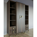 Большой шкаф с витриной Elsa Dreams Walnut варинант исполнения - 2 | Loft Concept в Орле