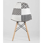 Пластиковый стул на ножках из массива бука Eames Черно-Белый Пэчворк варинант исполнения - 4 | Loft Concept в Орле