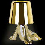 Настольная лампа фигурная золотого цвета с гладким абажуром Высота 17 см Sophia варинант исполнения - 7 | Loft Concept в Орле