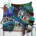 Панно гобелен яркие Пространство-Время TimeSpace Blue варинант исполнения - 1 | Loft Concept в Орле