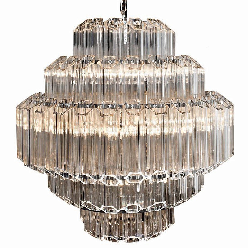 Люстра Hexagon tube Chandelier Хром Прозрачное Стекло Люстра Hexagon tube Chandelier Хром Прозрачное Стекло в Орле | Loft Concept