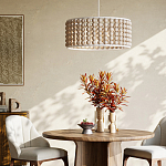 Люстра в форме цилиндра с вставками из деревянных бусин Wooden Beads варинант исполнения - 5 | Loft Concept в Орле