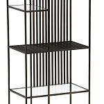 Стеллаж из металла и стекла Menzie Black Stripes Metal Rack варинант исполнения - 5 | Loft Concept в Орле