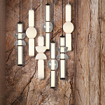 Подвесной светильник из дымчатого стекла цилиндрической формы с чёрным металлическим основанием Hiding secrets варинант исполнения - 8 | Loft Concept в Орле