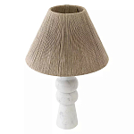 Настольная лампа с плетеным абажуром и белым мраморным основанием Simplicity and Nobility варинант исполнения - 1 | Loft Concept в Орле