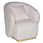 Кресло велюровое оттенка слоновой кости с простроченной спинкой Perfect Comfort варинант исполнения - 1 | Loft Concept в Орле