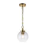 Подвесной светильник латунного цвета с прозрачным стеклянным плафоном Feiss варинант исполнения - 7 | Loft Concept в Орле