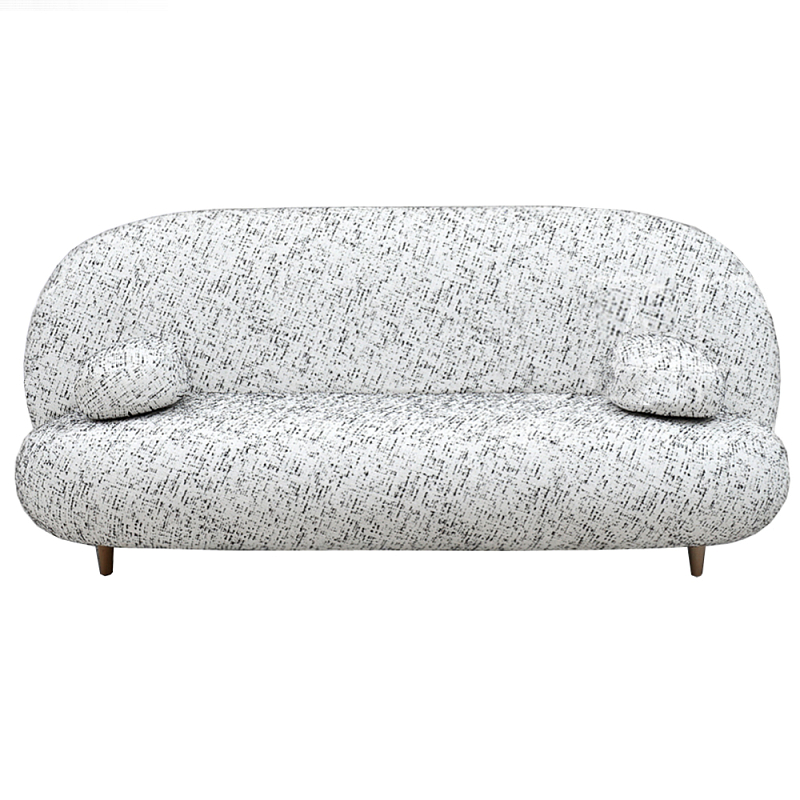 Диван с мягкой обивкой из ткани Michael Sofa Белый Черный Диван с мягкой обивкой из ткани Michael Sofa Белый Черный в Орле | Loft Concept