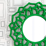 Зеркало круглое в ажурной зеленой раме Green Floral Pattern варинант исполнения - 1 | Loft Concept в Орле