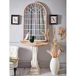 Зеркало-окно настенное в венецианском стиле с деревянной рамой бежевого цвета Venetian Smooth варинант исполнения - 4 | Loft Concept в Орле