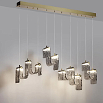 Подвесной светильник линейный с плафонами волнистой формы из фактурного стекла Big Wave варинант исполнения - 4 | Loft Concept в Орле