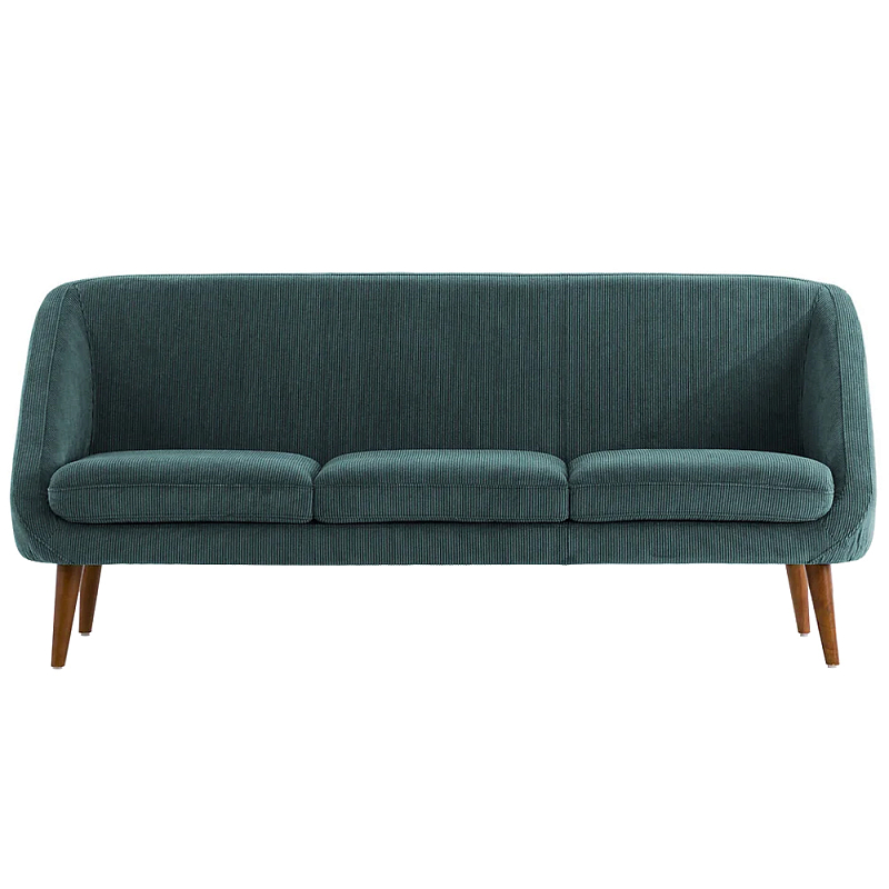 Трехместный диван с обивкой из велюра Belanger Sofa Зеленый Коричневый в Орле | Loft Concept 