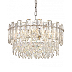 Круглая люстра с хрустальными подвесками на серебряном каркасе Gorgeous Crystal Light варинант исполнения - 9 | Loft Concept в Орле