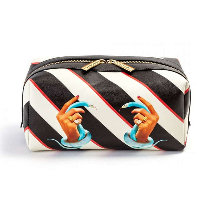 Косметичка Seletti Stripes Hands with Snakes Черный Белый Голубой Бежевый Косметичка Seletti Stripes Hands with Snakes Черный Белый Голубой Бежевый в Орле | Loft Concept