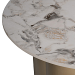 Стол журнальный круглый керамогранит белый Keramos варинант исполнения - 3 | Loft Concept в Орле