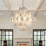 Люстра  с каскадом из круглых декоративных элементов  White Clear Glass Chandelier варинант исполнения - 4 | Loft Concept в Орле