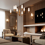 Бра с цилиндрическим матовым плафоном и шаром из камня на металлическом основании Orb Essence варинант исполнения - 8 | Loft Concept в Орле