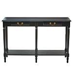 Консоль черная из массива березы с полкой и двумя ящиками Vintage варинант исполнения - 1 | Loft Concept в Орле