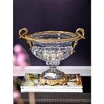 Чаша из прозрачного стекла с бронзовой подставкой и ручками Eden Garden варинант исполнения - 2 | Loft Concept в Орле