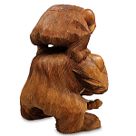 Статуэтка из дерева суар в виде обезьяны с детёнышем Mama Monkey варинант исполнения - 2 | Loft Concept в Орле