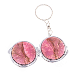 Зеркало брелок складное двухстороннее из натурального камня Родонит Stone Mirrors варинант исполнения - 6 | Loft Concept в Орле