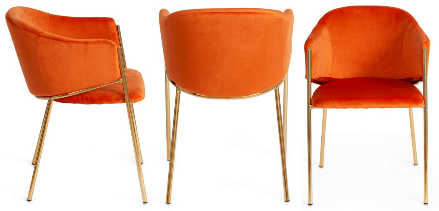Стул Faisal Orange Velvet Chair Стул Faisal Orange Velvet Chair - Loft-Concept в Орле