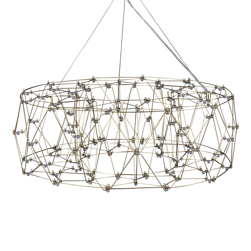 Люстра с тонкой металлической конструкцией цвета золото Quasar Прозрачный Золотой в Орле | Loft Concept 