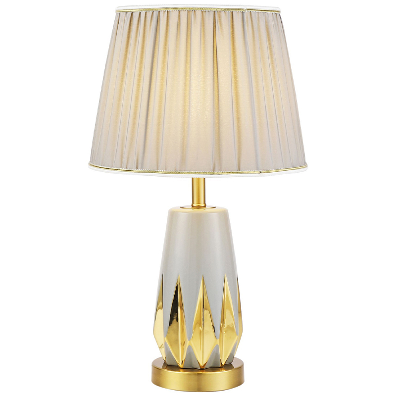 Настольная лампа с абажуром Femia Grey Gold Table Lamp Серый Золотой Настольная лампа с абажуром Femia Grey Gold Table Lamp Серый Золотой в Орле | Loft Concept