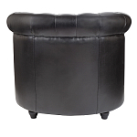 Кресло кожаное с мягкими подлокотниками на 4-х деревянных ножках Logan Leather Armchair black варинант исполнения - 3 | Loft Concept в Орле