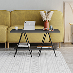 Стол журнальный с прямоугольной столешницей и полкой цвета антрацит ESSEL ANTHRACITE варинант исполнения - 1 | Loft Concept в Орле