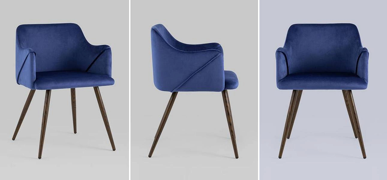 Стул Monarch Chair Синий Велюр Стул Monarch Chair Синий Велюр - Loft-Concept в Орле