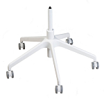 Стул с мягкой синей обивкой из велюра и подъемно-поворотным механизмом на белых колесиках Harper Blue and White варинант исполнения - 4 | Loft Concept в Орле