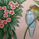 Обои ручная роспись Amazonia Florence Pink dyed silk варинант исполнения - 6 | Loft Concept в Орле