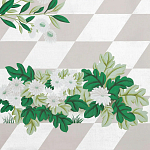 Обои ручная роспись Tiled Meadow Original colourway on Lilac Hint slub silk варинант исполнения - 1 | Loft Concept в Орле