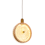 Подвесной светильник с плафоном из рельефного стекла Peony Glass Bronze  варинант исполнения - 1 | Loft Concept в Орле