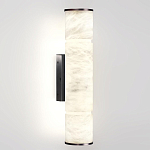 Бра с цилиндрическим плафоном из белого алебастра на прямоугольном основании Темная Латунь Cryptocrystalline Stone варинант исполнения - 1 | Loft Concept в Орле