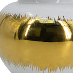 Ваза белая с крышкой и золотистыми фрагментами 24 см Chinoiserie Ceramics варинант исполнения - 3 | Loft Concept в Орле